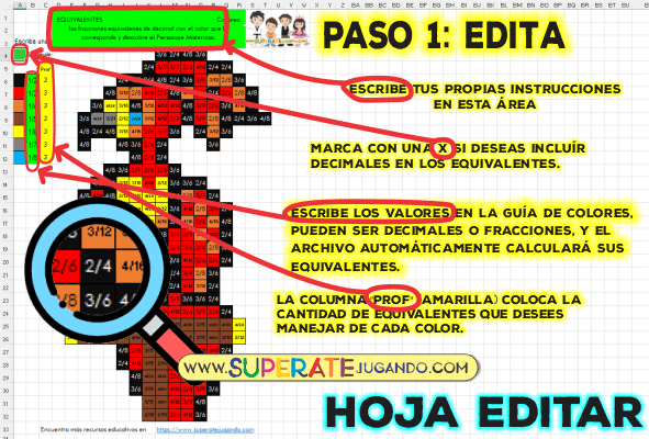 Pixel Harry Potter Fracciones y Decimales Fenix editar