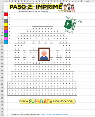 Pixel Día de Muertos 1 - Numeros y Letras - Altar de Muertos - imprimir