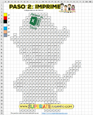 Pixel Héroes de la Independencia de México 1 - Numeros y Letras - Ignacio Allende - imprimir