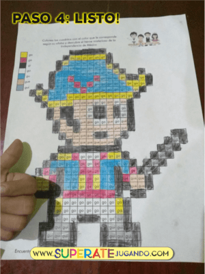 Pixel Héroes de la Independencia de México 1 - Numeros y Letras - Ignacio Allende - listo