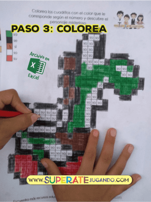 Pixel-Mario-Bros-1-Letras y Números-Yoshi-colorear