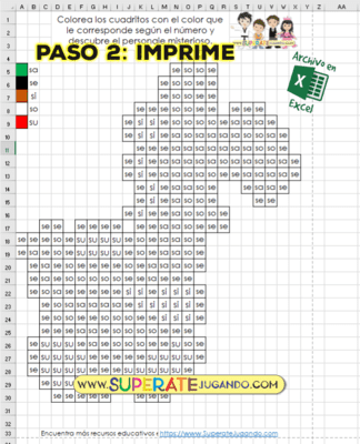 Pixel Mario Bros 1 - Numeros y Letras - Yoshi imprimir