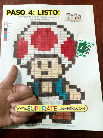 Pixel Mario Bros 2 - Letras y Números - Toad listo