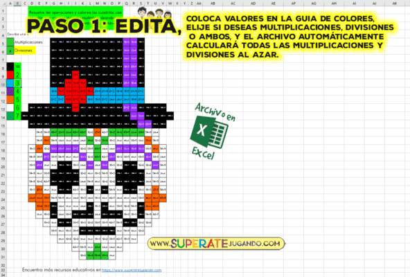 Pixel Día de Muertos 1 - Multiplicaciones y Divisiones - Catrin editar