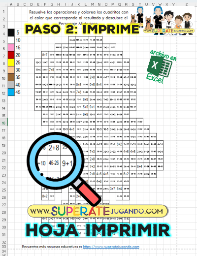 Pixel Bob Esponja - Sumas y Restas - Arenita imprimir