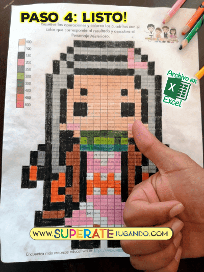 Pixel Demon Slayer Sumas y Restas Netsuko listo