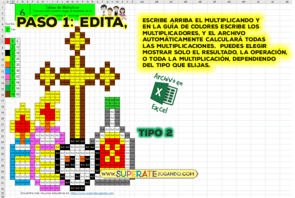 Pixel Día de Muertos 1 - Tablas de Multiplicar - Ofrendas editar