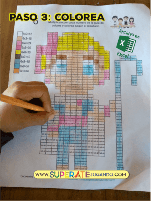 Pixel Toy Story 1 - Tablas de Multiplicar - Betty - colorear