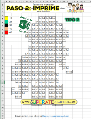 Pixel Princesas 1 - Tablas de Multiplicar - Jasmin - imprimir
