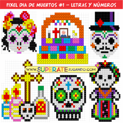 Pixel Día de Muertos - Letras y Números