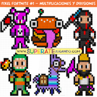 Pixel Fortnite 1 - Multiplicaciones y Divisiones