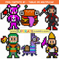 Pixel Fortnite 1 - Tablas de Multiplicar