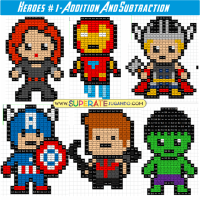 Pixel Super Heroes 1 Avengers Addition Subtraction