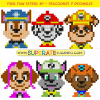 Pixel Paw Patrol 1 - Fracciones y Decimales