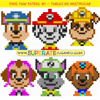 Pixel Paw Patrol 1 - Tablas de Multiplicar
