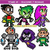 Pixel Jóvenes Titanes - Fracciones y Decimales