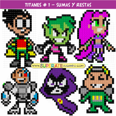 Pixel Jóvenes Titanes - Sumas y Restas