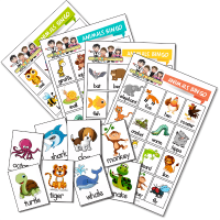 Loteria Animales en Inglés para Imprimir