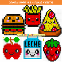 Pixel Comida Kawaii - Sumas y Restas