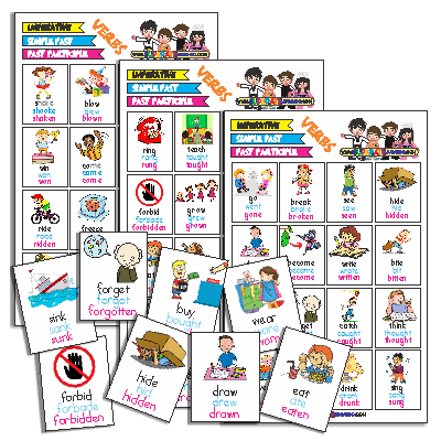 Loteria Verbos Irregulares en Inglés para Imprimir